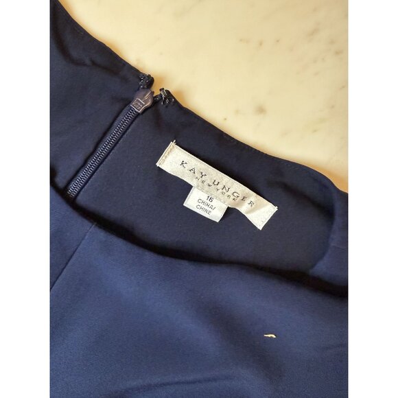 NWT Kay Unger Davina Walk Thru Jumpsuit Blue Sz 16 $308 [jb] - Picture 5 of 11